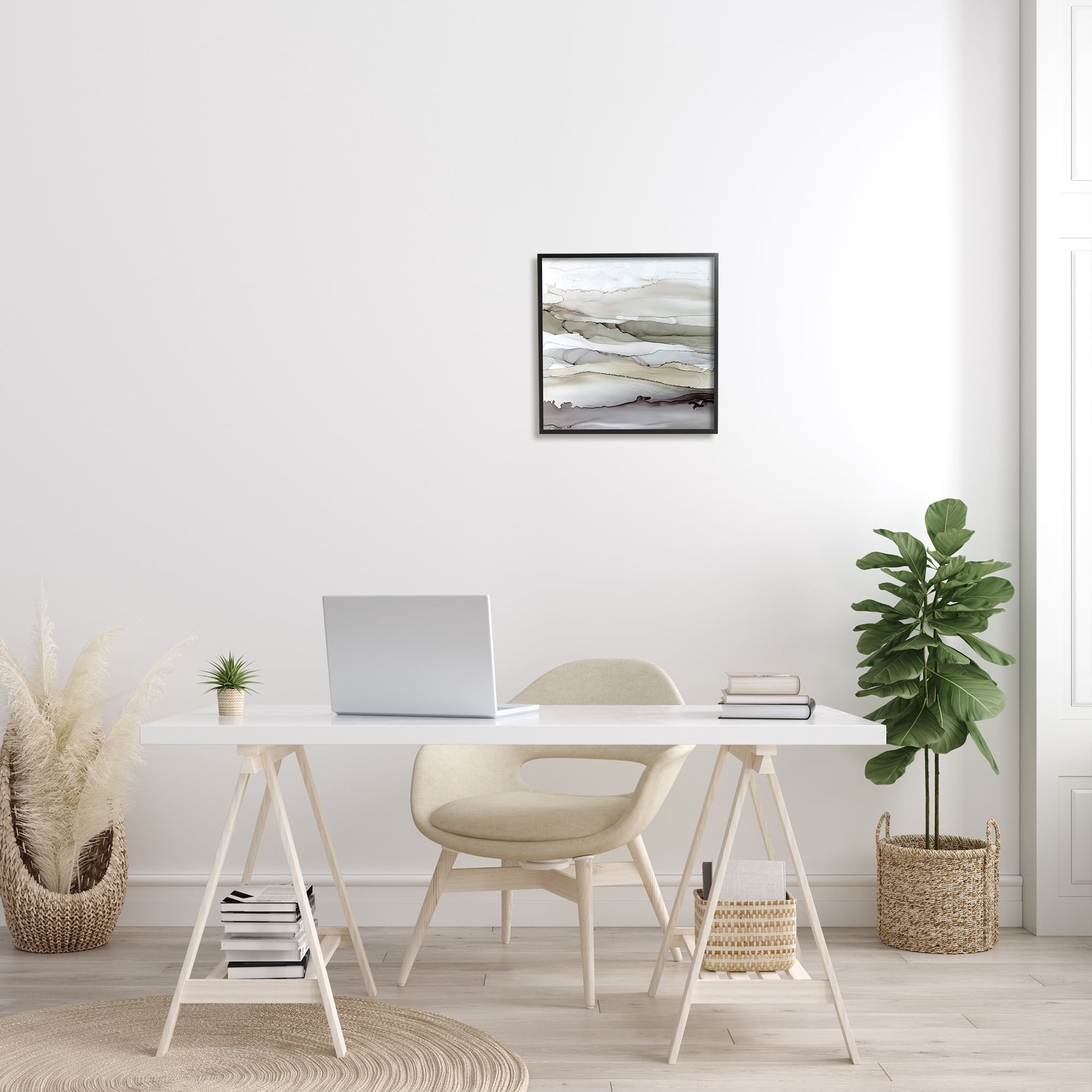 Stupell Indtries Abstract Mountain Range Watercolor Interpretation Brown Grey,17 x 30,Design by Carol Robinson