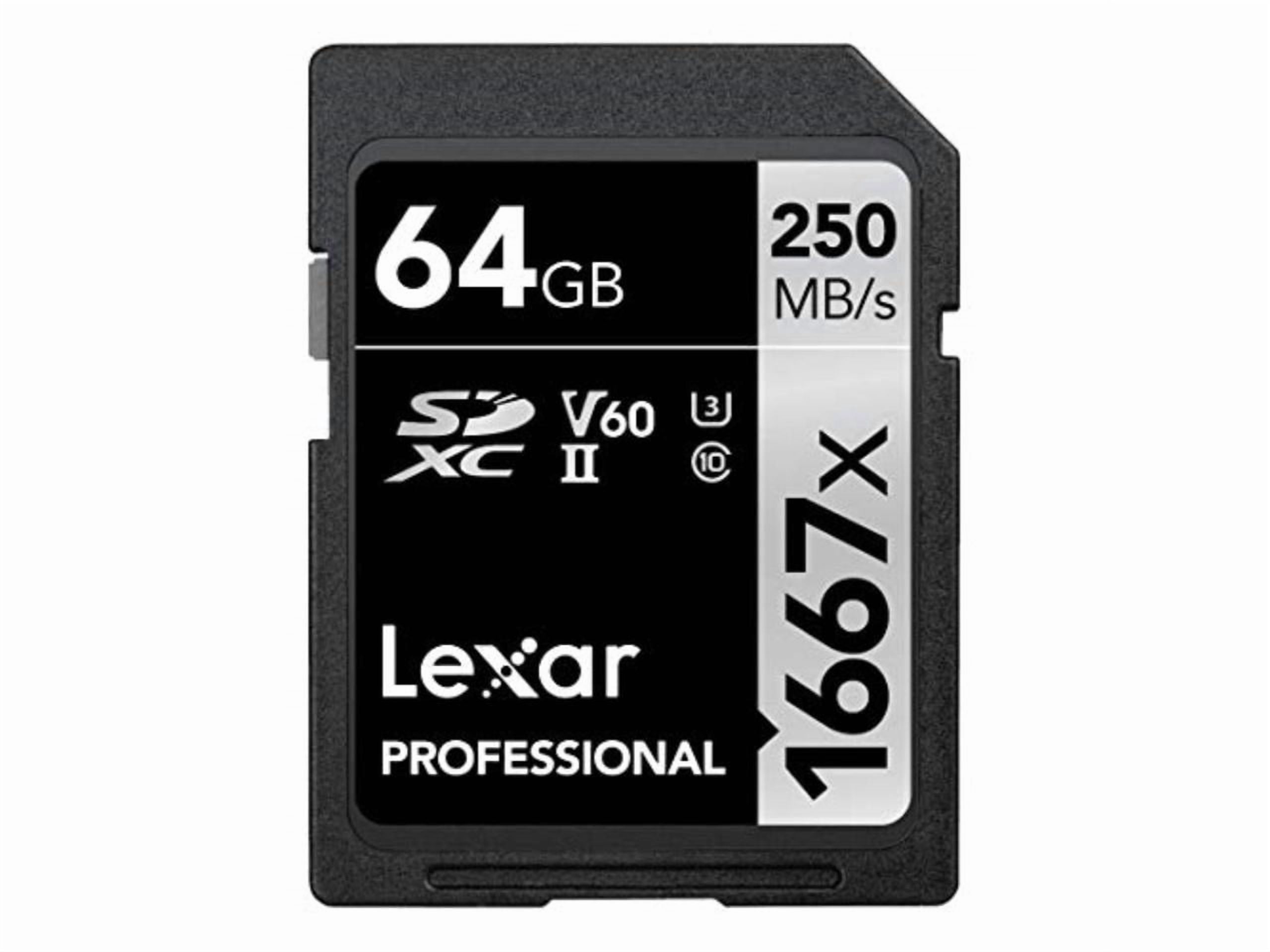 Lexar Professional 64GB 1667x UHS-II SDXC Memory Card