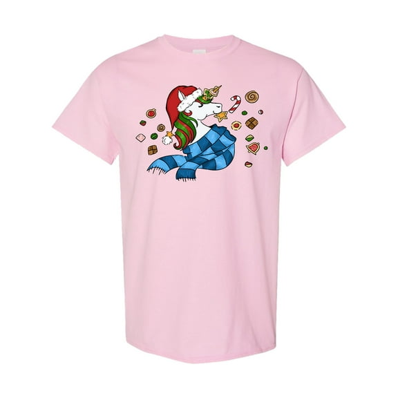 Inktastic Cute Christmas Unicorn with Cookies T-Shirt