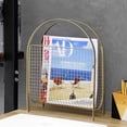 thumbnail image 3 of MyGift Vintage Brass Tone Metal Freestanding Magazine Organizer, Mid-Century Design, 3 of 7