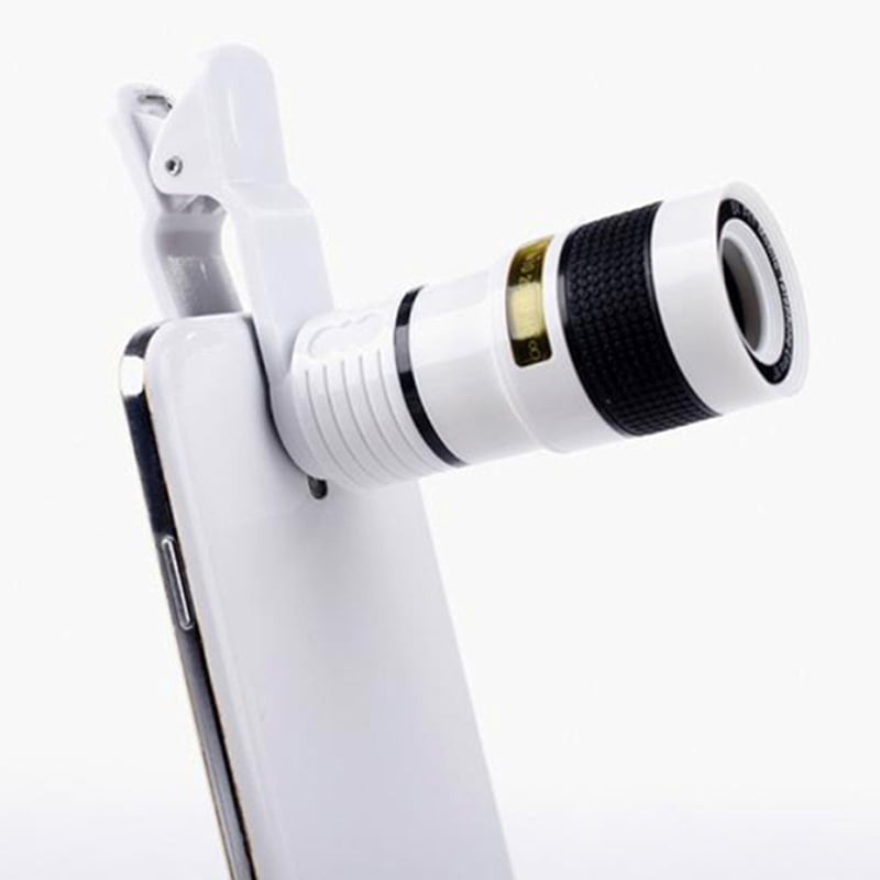 Telescope Camera Lens HD 8X Optical Telescope Camera Lens with Universal Clip Black