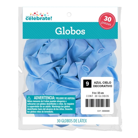 Globos Way to Celebrate Azul No 9 con 30 Piezas