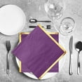 thumbnail image 3 of 100 Pack 2 Ply Cocktail Napkins Paper Gold Foil Trim Edge Beverage Dessert Disposable Paper Napkins Dinner Baby Shower Wedding Birthday Party Tableware Decorations, 5 x 5 Inches(Purple), 3 of 6