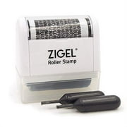 ZIGEL Identity Theft Protection Stamp - Roller Stamp with Two Replacement Ink Tubes