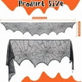 thumbnail image 2 of 103x18 Inch Fireplace Scarf Decoration Black Polyester Lace Spider Web Large Mantel Cover Garland Cobweb Table Cloth Placemats for Home Party Thanksgiving Festive Indoor Supplies, 2 of 6