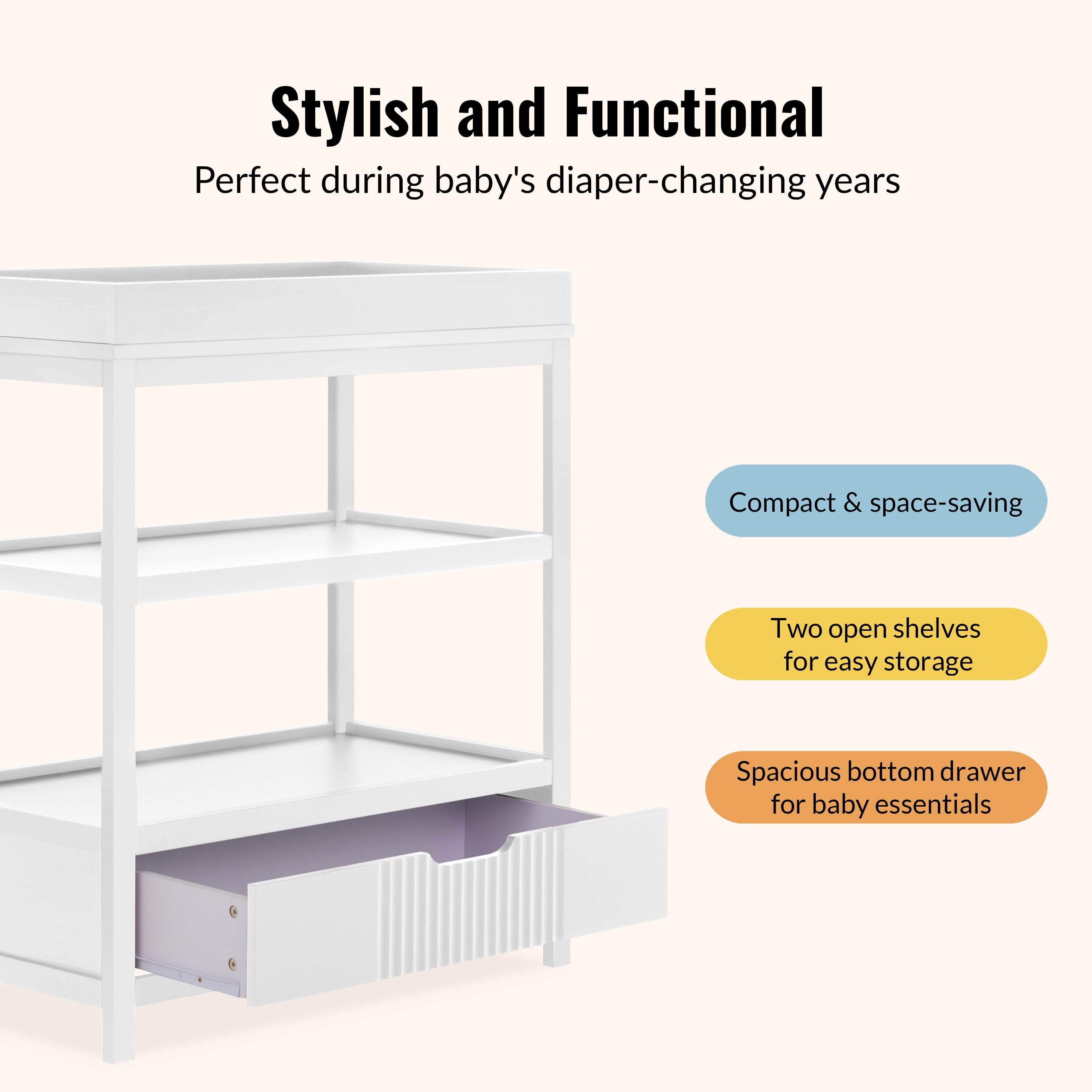 Dream On Me Ivy Changing Table, White
