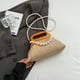 thumbnail image 5 of Bolso Tejido Paja Noche para Mujer Hobo Elegante Con Perlas Viajes Al Aire Libre, 5 of 9