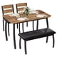 thumbnail image 1 of Yeshouse Juego de comedor industrial retro de madera de 43'' con 4 asientos, banco tapizado y 2 sillas con cojines para estudio, apartamento y cocina, 1 of 9