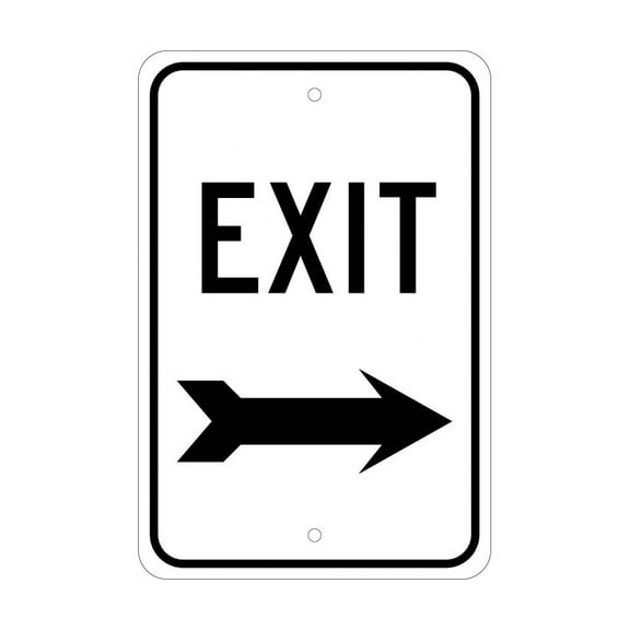 NMC Signs Tm80J, Exit Sign, 18 X 12, Aluminum .080