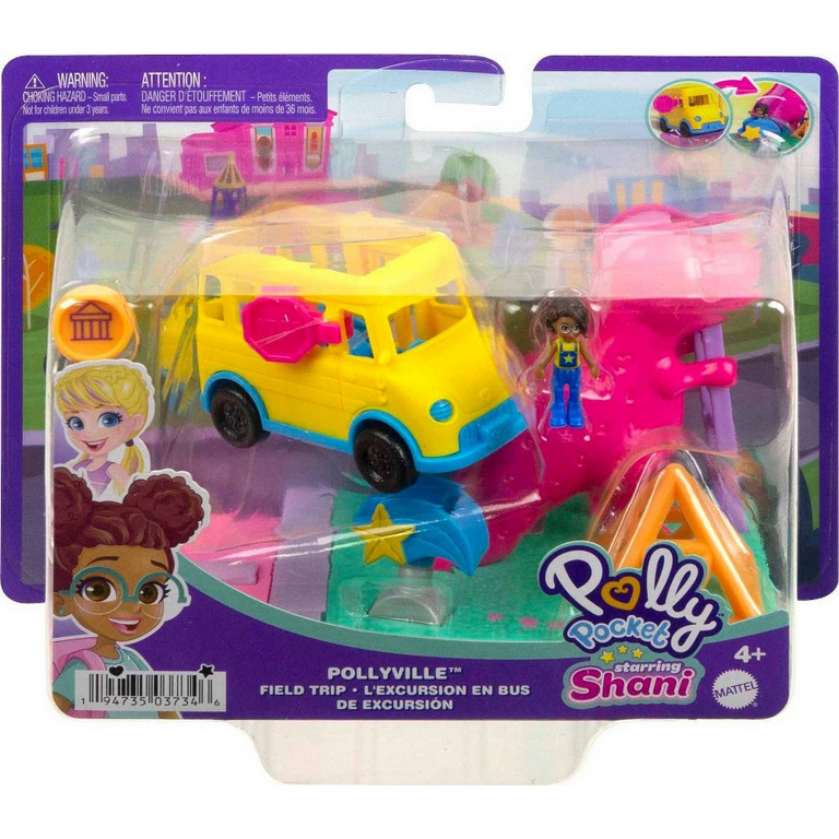 Polly Pocket Pollyville coffret École avec mini-figurines Polly et Shani,  plusieurs espaces de jeu et accessoires inclus, jouet pour enfant, GVY51 :  : Jeux et Jouets