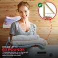 thumbnail image 5 of Single Foldable Clothing Rack, Wall-Mounted Retractable Clothes Hanger for Laundry Dryer Room, Hanging Drying Rod, Small Collapsible Folding Garment Racks, Dorm Accessories (Gold), 5 of 7