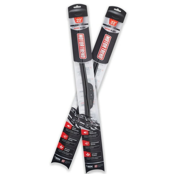 Motor Trend FlexBlade Premium Wiper Blade – 2 Pack Front Windshield Wipers Advanced Beam Blade Design 50% Longer Life for Crystal Clear, Spotless, Streak-Free Windshields (22 + 22 Inch)