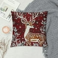 thumbnail image 2 of SHERONV Merry Christmas Winter Snowflakes Bright Red Reindeer  Outdoor Farmhouse Decorative Throw Pillow Cover Personalized Cushion Case for Sofa Bed Patio Decor Square  12x12in, 2 of 5