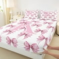 thumbnail image 3 of Feelyou Cute Pink Monogrammed Twin Sheet Sets for Child, Kawaii Bow Letter K Twin Fitted Sheet, Dreamy Princess Style Flat Sheet, Lightweight Room Decor, 3 Pieces, 3 of 7