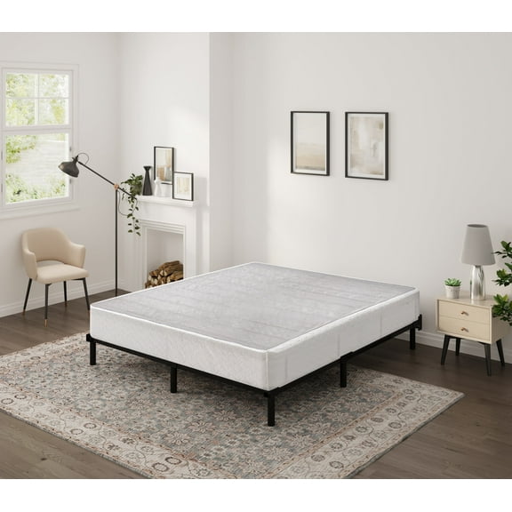 Arctus 9" Queen Heavy Duty Metal Box Spring, Easy Assembly Mattress Foundation with Fabric Cover, No Legs Included