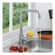 thumbnail image 2 of Grifo de cocina monocomando Xtellar plateado acero inoxidable giratorio, 2 of 3