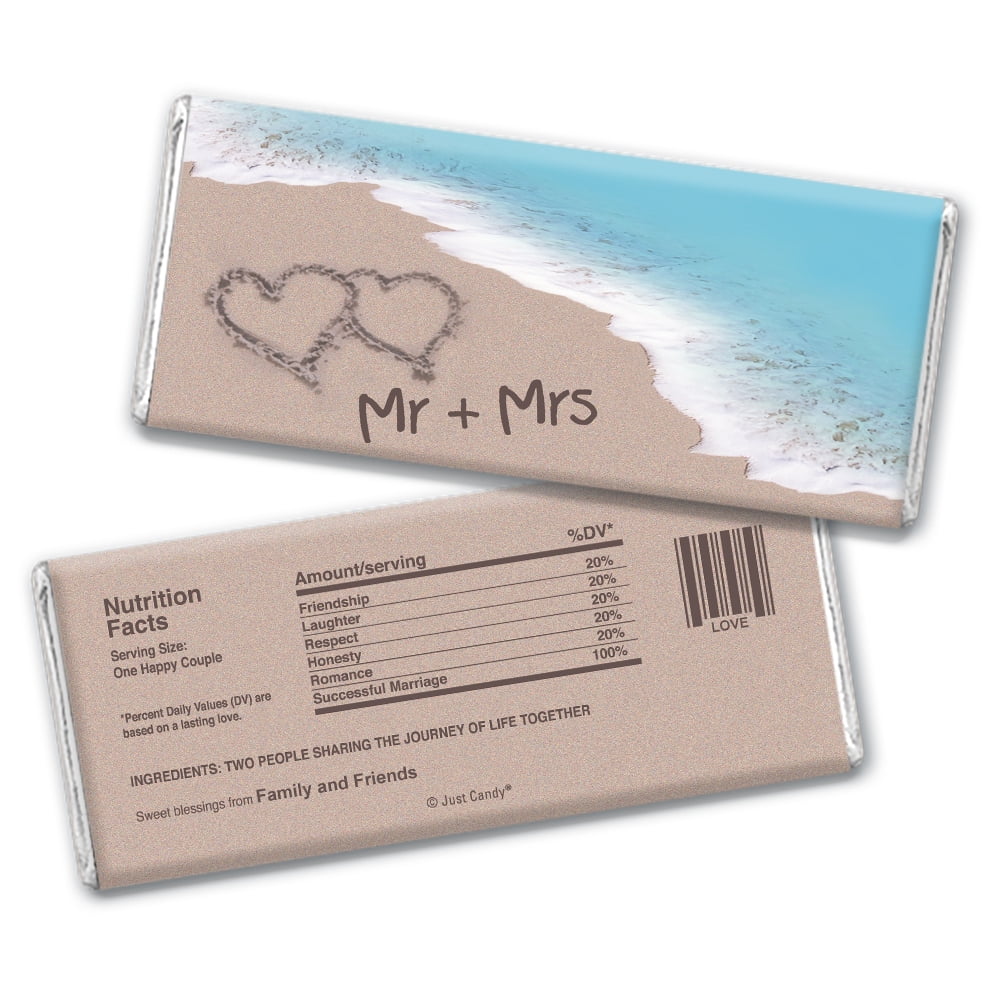 25ct Beach Wedding Favors for Guests Chocolate Bar