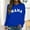 Blue, variant on Pullover Sweaters For Women Ladies Sweaters Long Sleeve Tops For Women Trendy Oversized Tops For Women Womens Cold Weather Clothes Crew Neck Sweatshirt Womens Pullover Warm Outfits For Women L