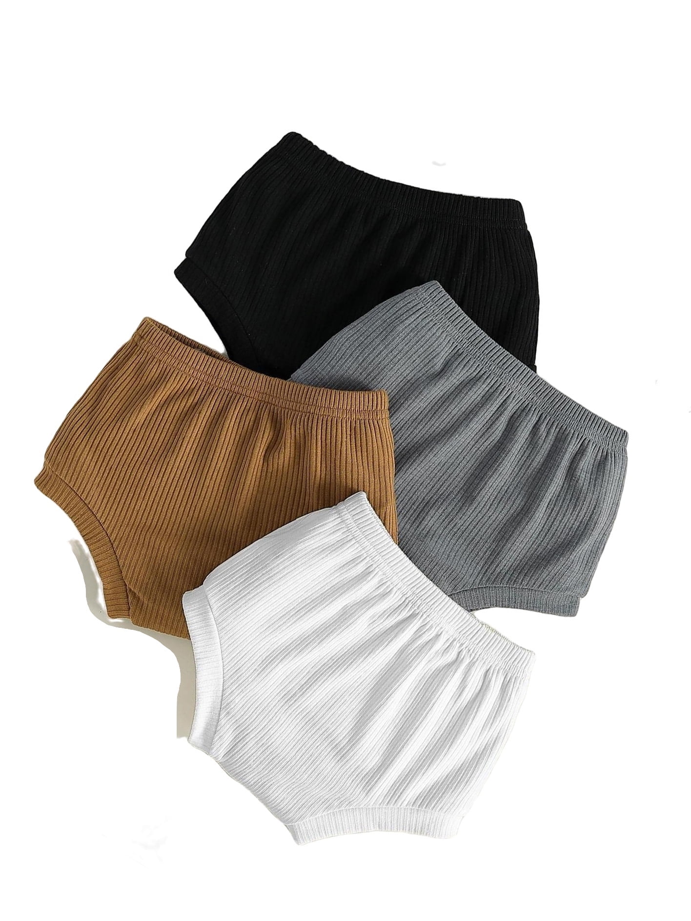 4pcs Casual Solid Shorts Multicolor Baby Bottoms (Baby's)