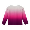 thumbnail image 3 of LTTVQM Shirts for Kids Girls 1-2 Winter Casual Gradient Print Tee Comfy Long Sleeve Tops Fashion Crewneck Clothes with Pocket Hot Pink 1-2 Years, 3 of 4