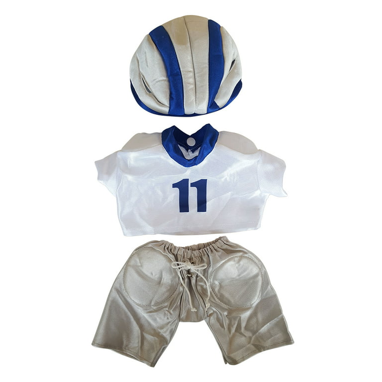 football silver & blue outfit teddy bear clothes fits most 14