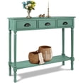 thumbnail image 5 of Urbanest Burlington Wood 3-drawer Console Table Peacock Green Oriental, Farmhouse Console Tables, 5 of 5