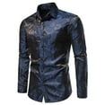thumbnail image 2 of SWSMCLT Men's Button Down Shirts Long Sleeve Button Down Shirt Fitted Top Soft Summer Basic Fall Button Up Blue Small, 2 of 4