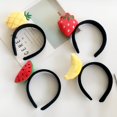 thumbnail image 2 of POINTERTECK Bandeau en Peluche Fraise Melon D\'eau pour Filles Mignon Accessoire pour Cheveux, 2 of 11