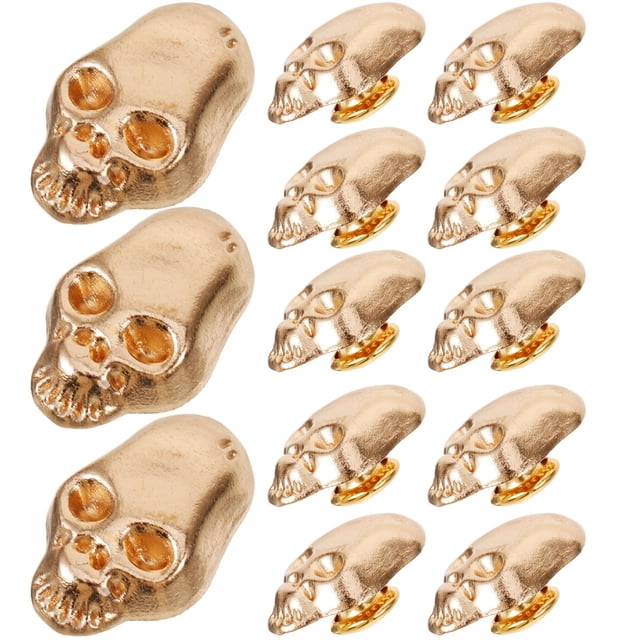 OULII 50Pcs Round Studs Rivet in Golden Color for Punk Enthusiasts and DIY Projects