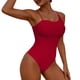 thumbnail image 2 of Traje de baño de una pieza para mujer, conjuntos de bikini para mujer, moda de primavera para mujer, estilo falda de color sólido conservador, conjunto de traje de baño con abertura y unión, 2 of 9