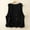 Black01, variant on Women's Sleeveless Cotton Linen Vest Solid Color Button Down V Neck Waistcoat Button closure Jacket With Pockets Khaki