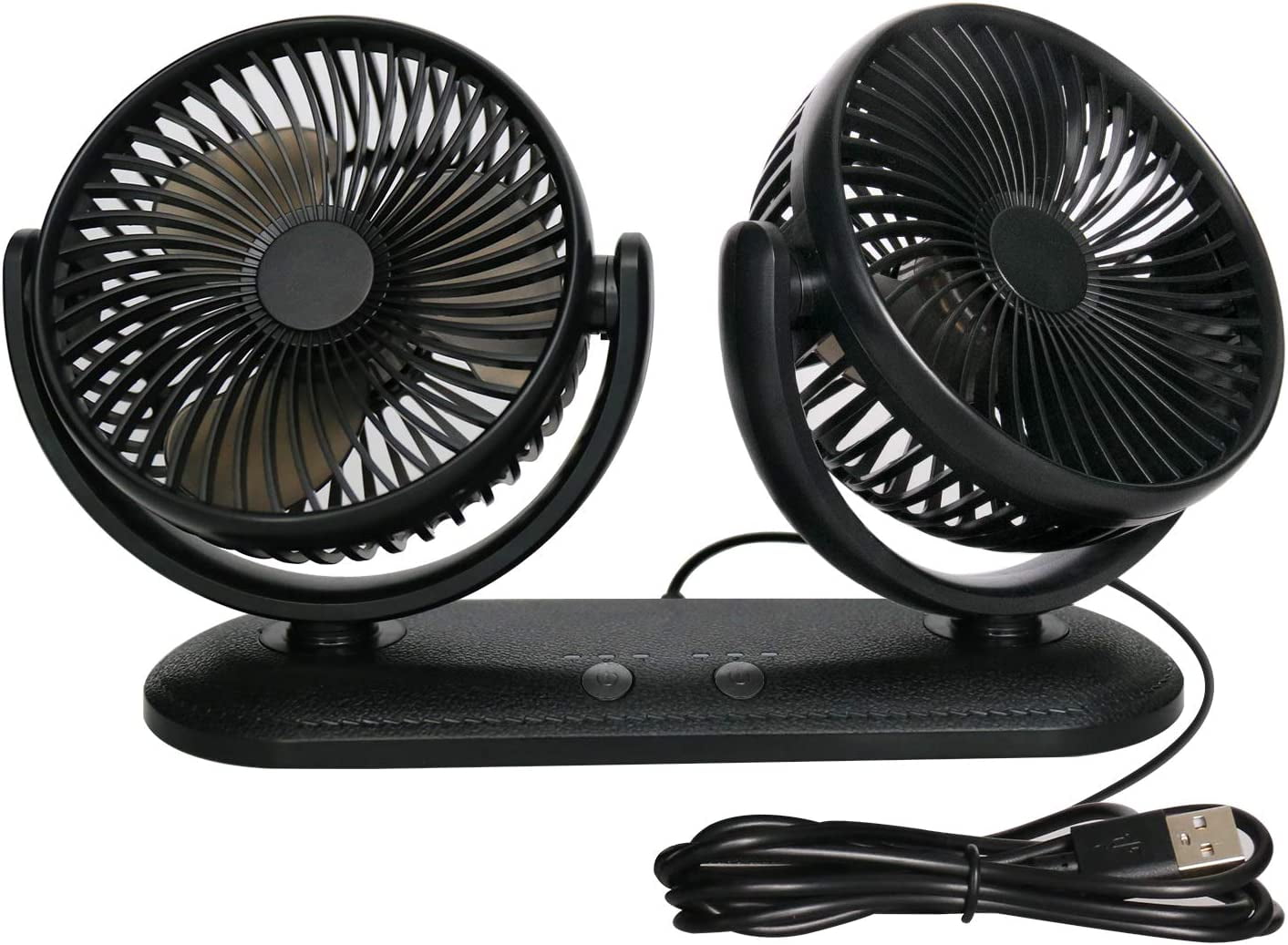 Car Fan Portable Vehicle Fan Dual Head Electric Fan Vehicle Mounted USB