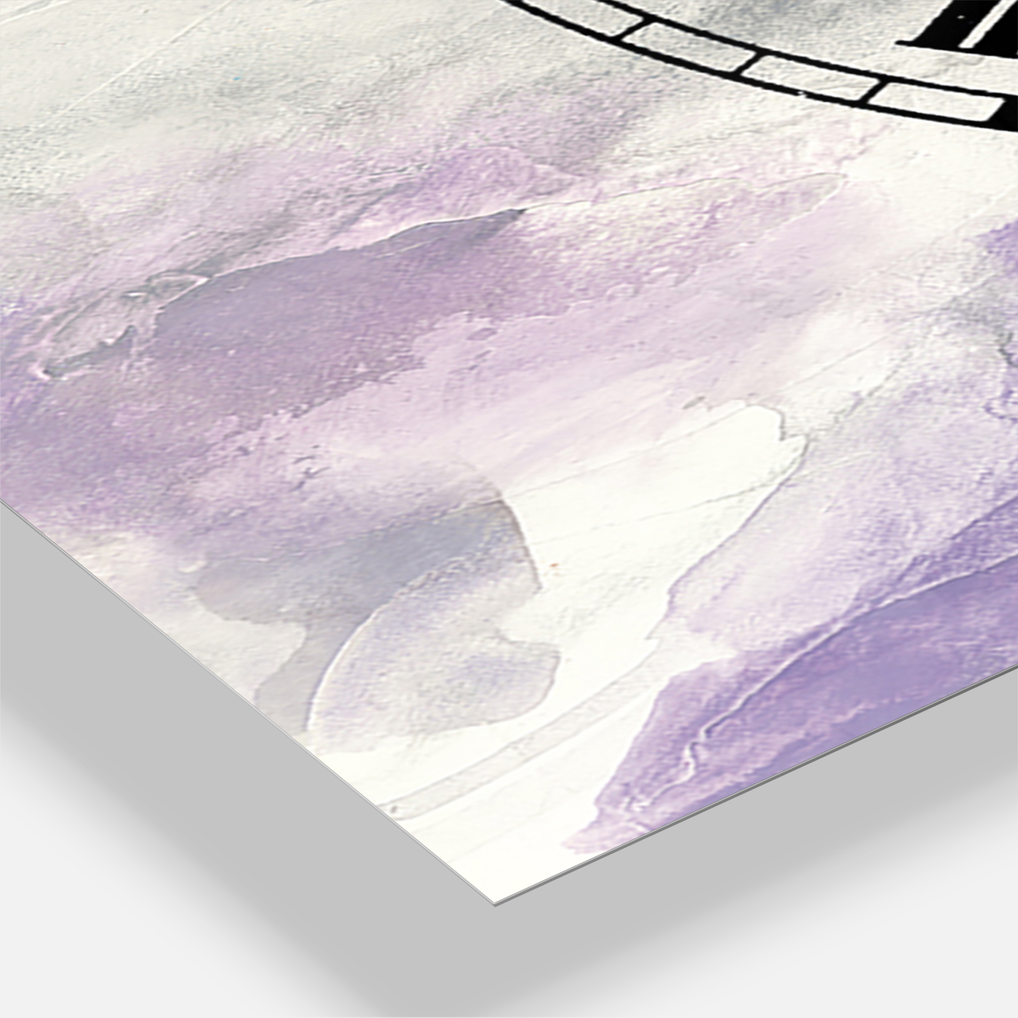 Designart 'Watercolor Minimal Purple Tones III' Farmhouse wall clock
