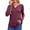 Z:Burgundy, variant on Fancyglim Henley Shirts for Women V Neck Long Sleeve Casual Loose Pleated Tunic Tops White L