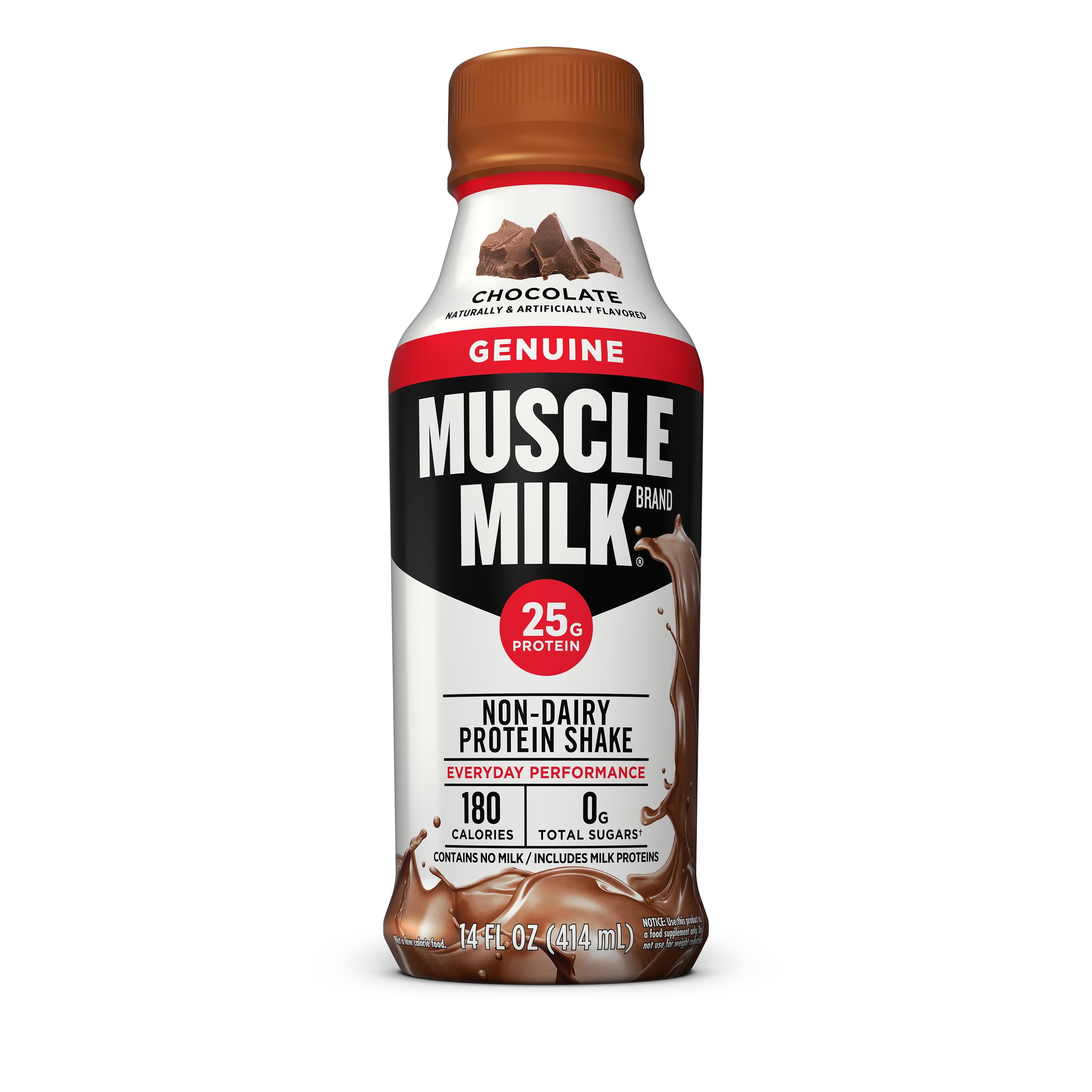Muscle Milk Genuine Protein Shake, Chocolate, 25g Protein, 14 oz Bottle - Walmart.com