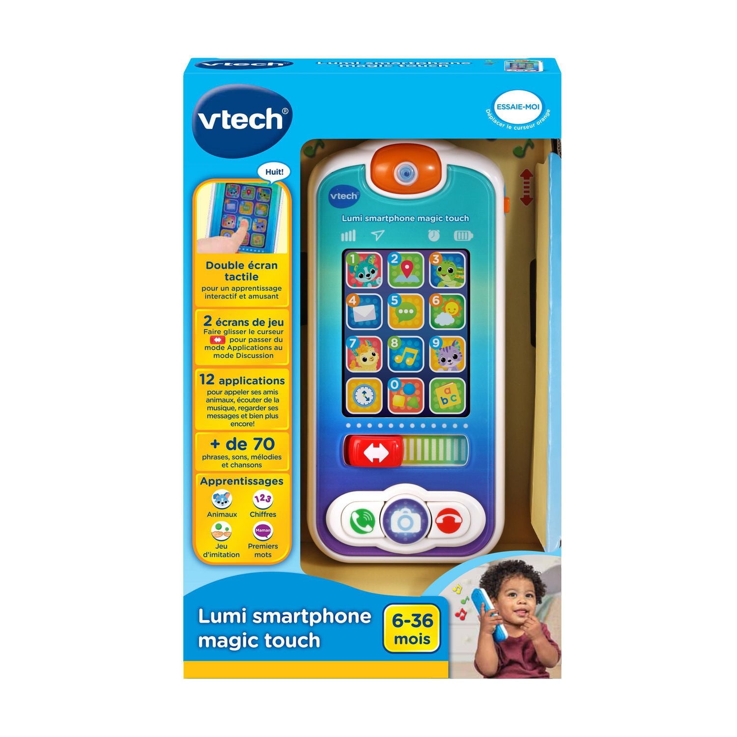 VTech Touch & Chat Light-Up Phone - French Version, 6-36 Months