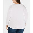thumbnail image 2 of I.N.C Womens Pointelle Tunic Sweater, White, Plus Size, 0X, 2 of 3