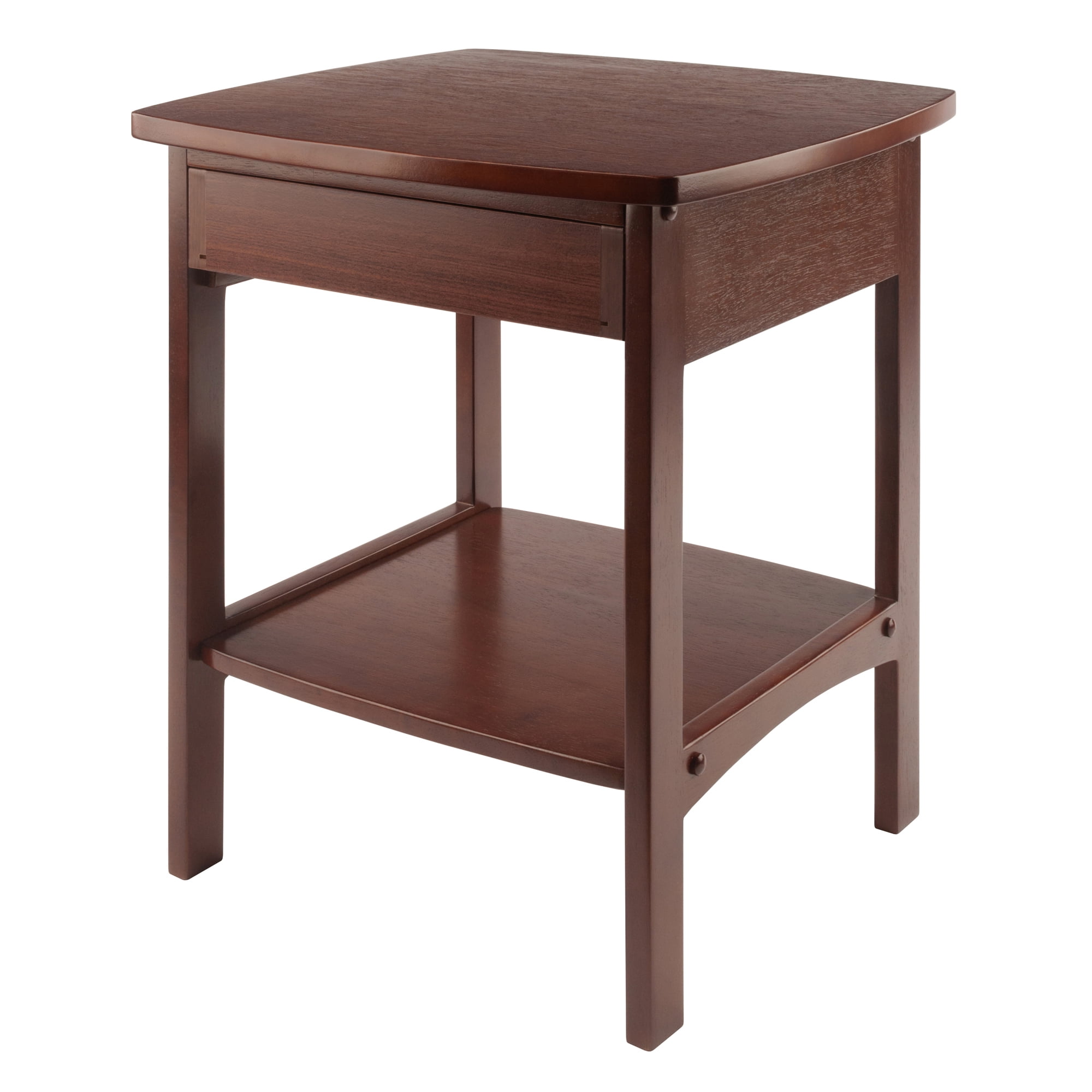 Winsome Claire Curved Nightstand, Accent Table, Walnut Finish