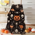 thumbnail image 6 of Halloween Flannel Blanket, Pumpkin and Skull Pattern Soft Warm Throw Blankets for Sofa Bed Chair, Halloween and Fall Winter Supplies, 6 of 6