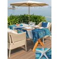 thumbnail image 6 of 60x120 Inch Outdoor Tablecloth with Umbrella Hole Zipper Rectangle Teal Coastal Starfish Rectangular Tablecloths Outside Waterproof Summer Watercolor Ocean Patio Table Cloth Cover for Picnic Party, 6 of 8