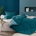 thumbnail image 2 of KASENTEX Ensemble de Couette Réversible Bicolore Super Doux Bleu Sarcelle/bleu, Grand Lit, 2 of 5