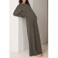 thumbnail image 3 of Suéter y pantalones Lounge Set Pink Queen para mujer, gris y marrón, 3 of 7
