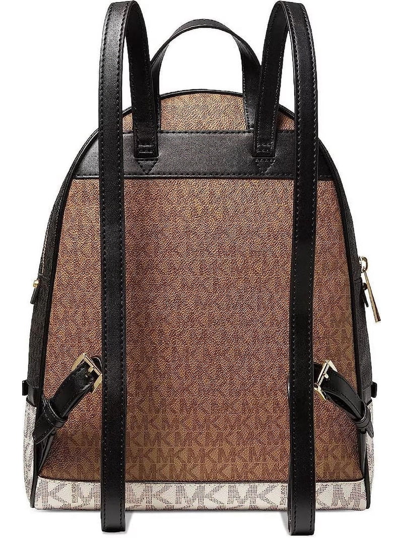 Michael Kors Logo Mini Backpack in Brown and Black with Gold Hardware Michael Kors Jaycee XS Mini Convertible Zip Pocket Backpack  main image 3
