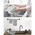 thumbnail image 5 of Blue Pink Spring Floral Kitchen Dish Towels for Drying Dishes Set of 2, Vintage Summer Botanical Waffle Weave Microfiber Hand Tea Bathroom Towels Quick Dry & Absorbent Towel 15.7x23.6, 5 of 7