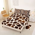 thumbnail image 2 of Castle Fairy Teens Animal Giraffe Print King Size Sheets 4pcs,Gradient Wildlife Spot Bedding,Dark Coffee Cream,1 Fitted Sheet,1 Flat Sheet and 2 Pillowcases, 2 of 6