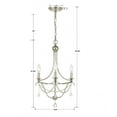 thumbnail image 5 of 423-SA Crystorama Lighting Metro - Three Light Chandelier in Minimalist Style - 15.5 Inches Wide by 21.25 Inches High-Antique Silver Finish, 5 of 6