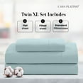 thumbnail image 2 of Casa Platino Twin XL Sheet Set – Long-Staple 100% Cotton Sheets, Soft & Refreshing Percale Weave 15” Deep Pocket, Low Pill, Easy To Wash – Cool Blue, 2 of 6