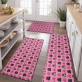 thumbnail image 2 of Pink Pug Puppies Kitchen Rugs Sets Of 3,Kitchen Runner Rugs Non Skid Washable,Decorative Kitchen Floor Mats for Kitchen,Sink,Laundry,17"x30"+ 17"x47" + 17"x59", 2 of 6