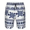 thumbnail image 4 of Disketp Men'S Swim Trunks Hawaiian Breathable Surf Beach Swimsuits Mesh Lining Beach Shorts With Pockets-Sea Underwater Turtles, 4 of 9