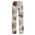 thumbnail image 4 of Fabrcox Christmas Print Pajama Pants Women Loose Fit Christmas Tree Printed Drawstring Wide Leg Lounge Long Bottoms Gold M, 4 of 6